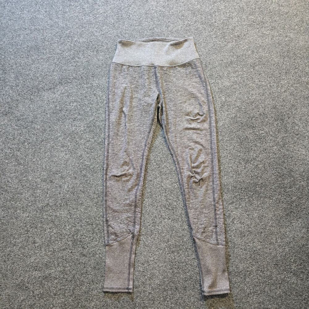 Alo Pants Women Size 4 Gray AloSoft Leggings Mid Rise Yoga Lounge Stretch Casual